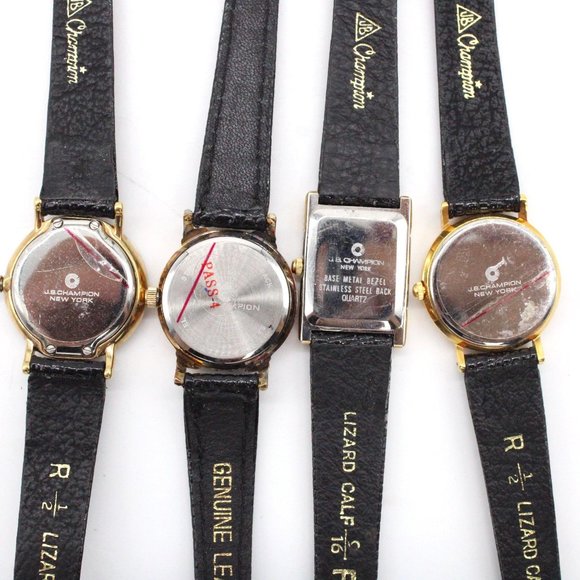 J.B Champion Watch Lot 4 Womens Gold Tone Stainless Steel Classic Leather Band - Picture 7 of 11